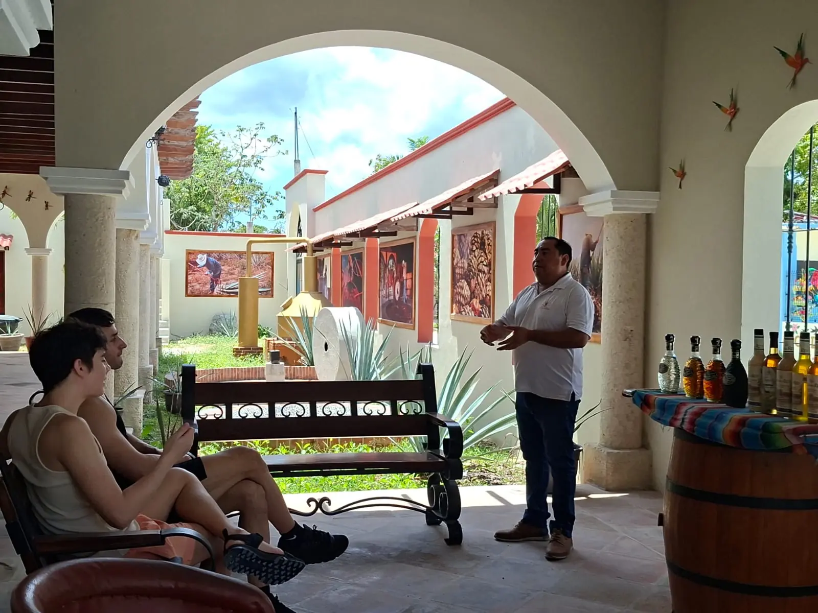 Guided tequila tasting with guests during the Mike Excursions tour