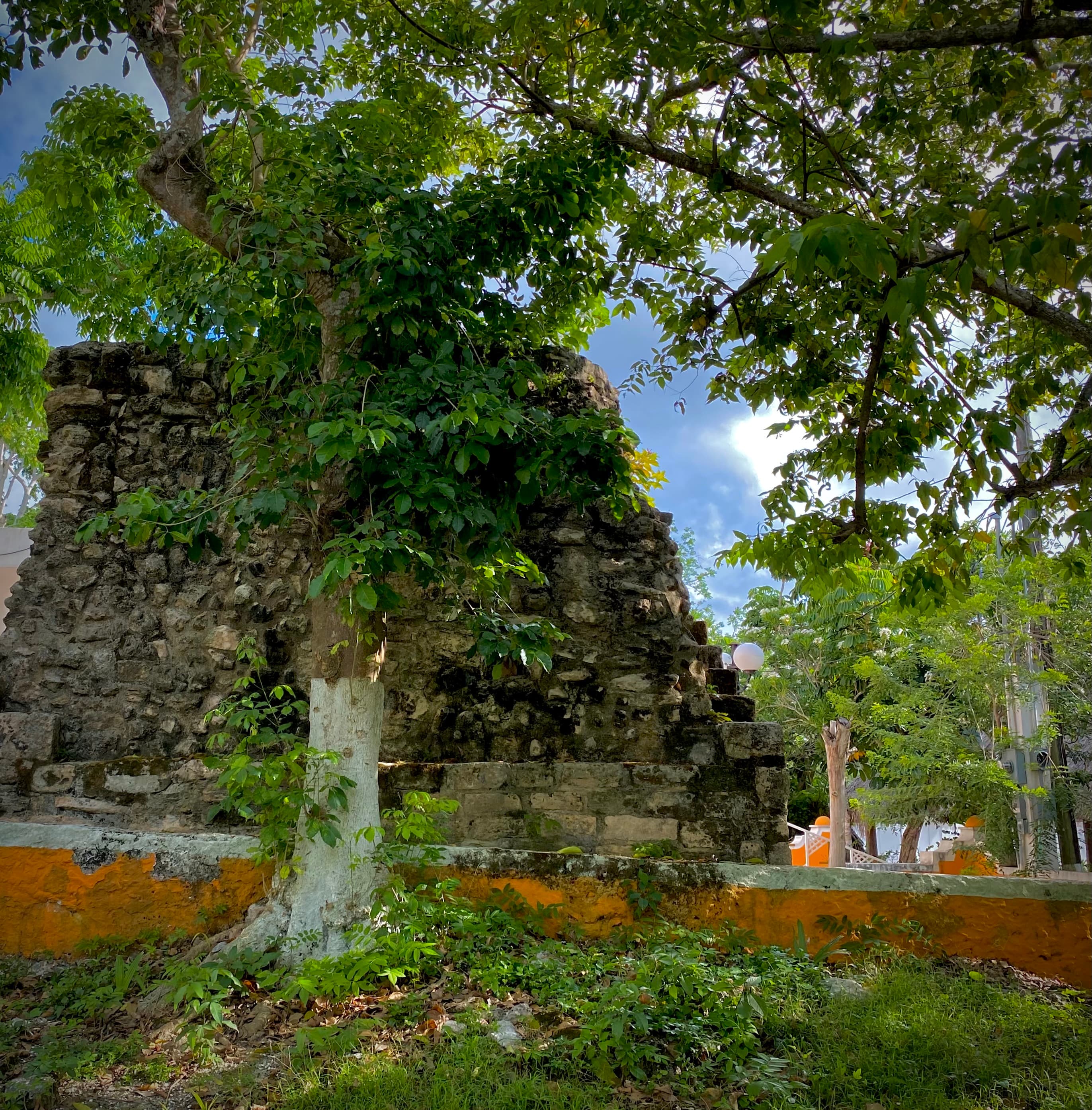 Real pre-Columbian stone building in El Cedral, Cozumel